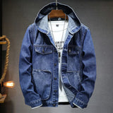 Herren-jeansjacke mit kapuze im vintage-stil – Blau