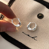 Einfacher Tropfen-Reif-Ohrring – Silber