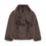 Clara | Bequemer Kunstpelz Mantel für Damen Winter – Braun