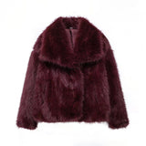 Clara | Bequemer Kunstpelz Mantel für Damen Winter – Rot