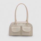 Kompakte Damen Schultertasche – Vegan Leder & Alltagstauglich – Weiß