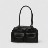 Kompakte Damen Schultertasche – Vegan Leder & Alltagstauglich – Schwarz