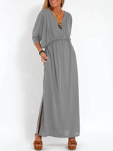 Angelica | Elegantes Maxi-Kleid – Hell Grau