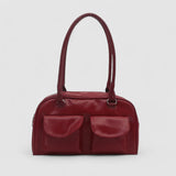 Kompakte Damen Schultertasche – Vegan Leder & Alltagstauglich – Rot