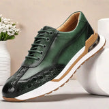 Hitmayer – Schnürbare Leder Turnschuh – Grün