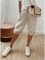 Serrena - elegante Damen-Leinenhose für den Sommer – Beige