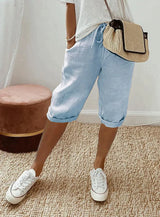 Serrena - elegante Damen-Leinenhose für den Sommer – Blau
