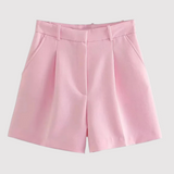 Frieda | Elegante Faltenshorts – Rosa