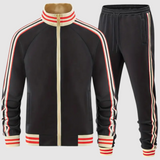 Oscar - Set aus gestreiftem Trainingsanzug und Sporthose für Herren – Schwarz
