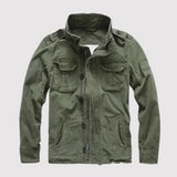 Clark - Retro-Jeansjacke mit mehreren Taschen – Armeegrün