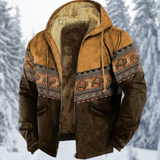 Ladislav - Warme 3D Fleecejacke mit Kapuze – Braun