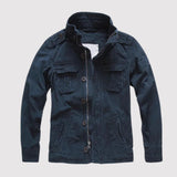 Basil - Retro-Jeansjacke mit mehreren Taschen – Navy blau