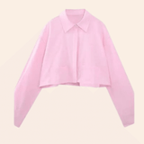 Cropped Shirt – Blau