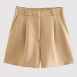 Frieda | Elegante Faltenshorts – Khaki