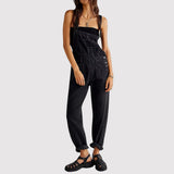 Shaira - Klassischer Denim-Overall in entspannter Passform – Schwarz