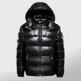 Neue Glänzende Damen Daunenjacke – Schwarz