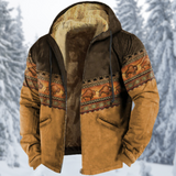 Ladislav - Warme 3D Fleecejacke mit Kapuze – Hellbraun