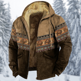 Ladislav - Warme 3D Fleecejacke mit Kapuze – Dunkelbraun