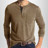 Charles - Langärmeliges Herren-T-Shirt – Braun