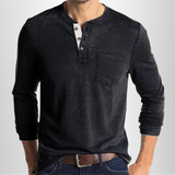 Charles - Langärmeliges Herren-T-Shirt – Dunkelgrau