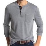 Charles - Langärmeliges Herren-T-Shirt – Grau