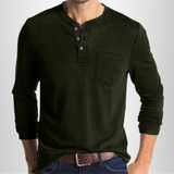 Charles - Langärmeliges Herren-T-Shirt – Dunkelgrün