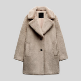 Damen Winter Teddy Mantel | Warme – Beige
