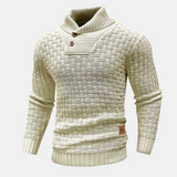 Pullover Herren Strick Mit Knopfkragen | Struktur Design – Khaki