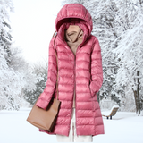 Klassische - wattierte winterjacke mit kapuze für damen – Rosa