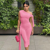 Odessa™ Set mit One-Shoulder-Bluse und Eleganter Caprihose – Rosa