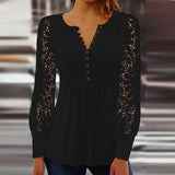 Cutipie™ - Elegante Bluse mit langen Ärmeln – Schwarz