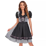 Oktoberfest Dirndl Damen – Traditionelles Trachtenkleid mit Schürze – Grau