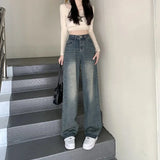 Klassische Baggy-Jeans für Damen | Weites Bein – Graublau