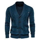 Herren-Cardigan mit Knopfleiste – Blau