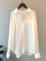 Bria - Lockere Satinbluse – Weiß