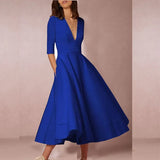 Azmira – Elegantes A-Linien-Midikleid – Blau