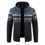 Julian | Vintage Cardigan mit Reißverschluss – Blau-Grau