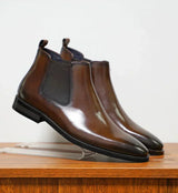Herren Stiefeletten | Schlichte Form mit geschlossener Kontur – Braun