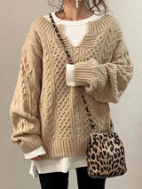 Gracia | Weicher Langarm-Pullover mit femininer Passform – Khaki