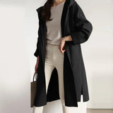 Beau – elegante taubjacke mit kapuze – Schwarz