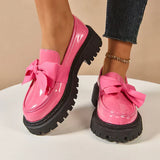 Eliza – Glänzende Plateau-Loafer – Rosa