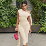 Odessa™ Set mit One-Shoulder-Bluse und Eleganter Caprihose – Beige