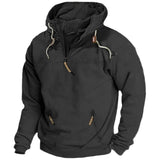 Mohinder – Lässige Langarm-Hoodie – Schwarz
