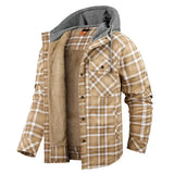 Gerald – warme karierte hemdjacke – Khaki