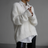 Gisela | Luxus Cardigan – Elfenbeinweiß