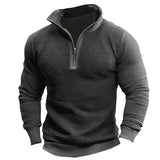 Saverio – Vintage Sweatshirt Mit Halbem Reißverschluss – Grau