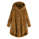Stylische Fleece Jacke für Damen | Mit Kapuze – Ingwer