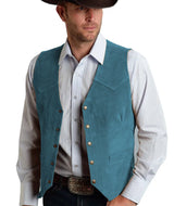 Herren Trachtenhemd | Geknöpftes Vest – Blau