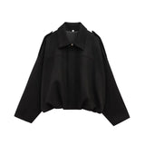 Deborah Kurzjacke Ballonärmel Oversized – Schwarz