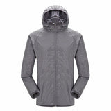 Unisex Wasserdichter Trenchcoat | Mit Kapuze – Hellgrau
